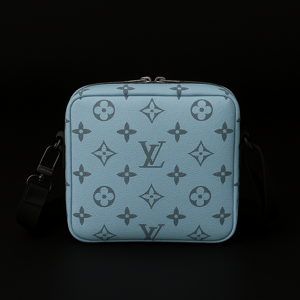 Louis Vuitton Light Blue Monogram Crossbody Bag with Coin Pouch