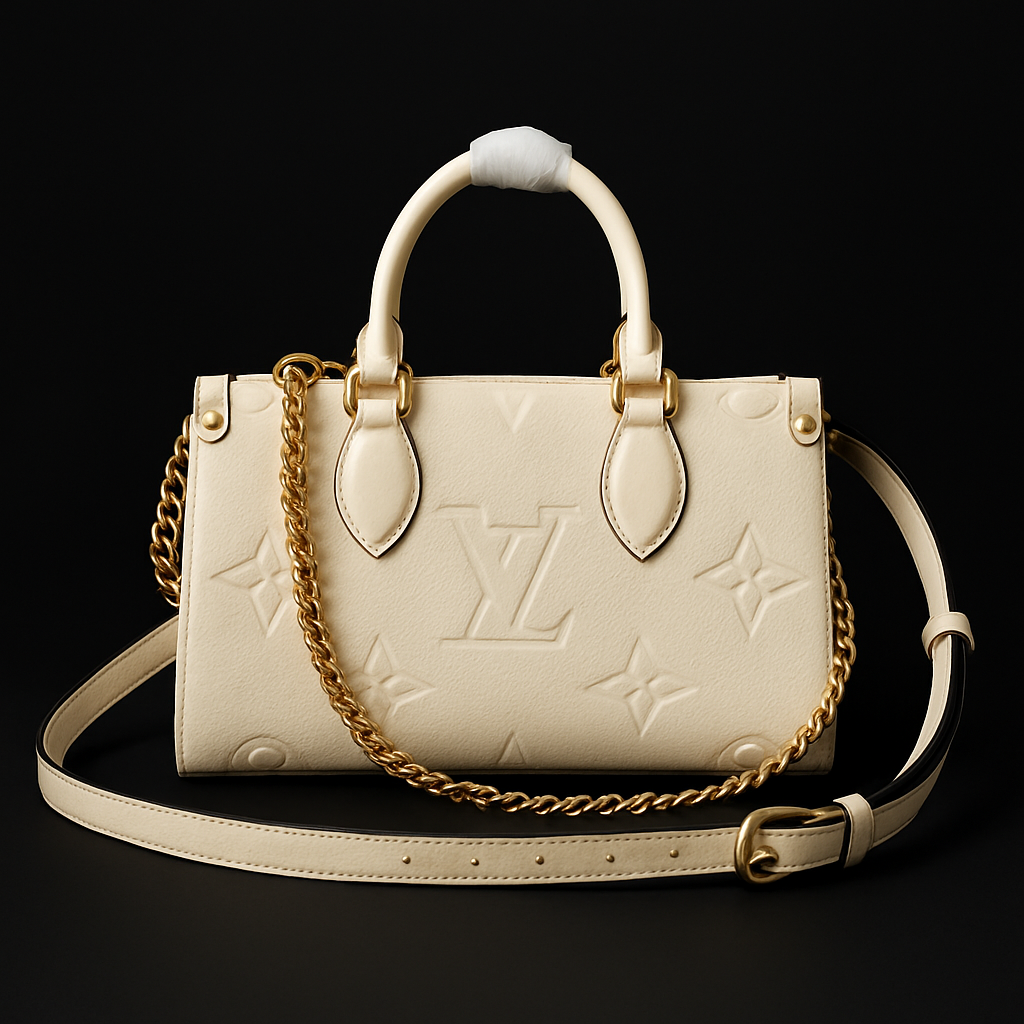 Louis Vuitton Cream Monogram Giant Canvas Handbag with Chain Strap