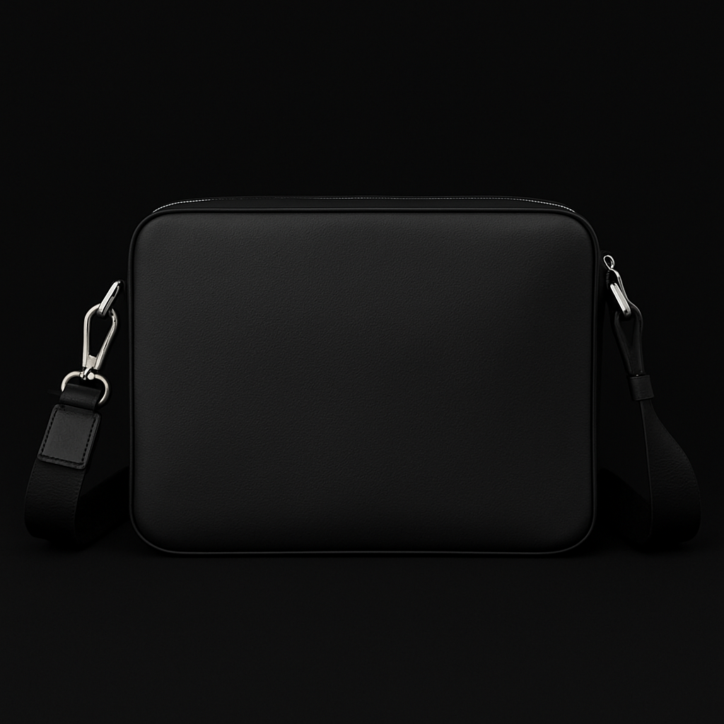 Fendi Grey Monogram Messenger Bag with Yellow Stripe