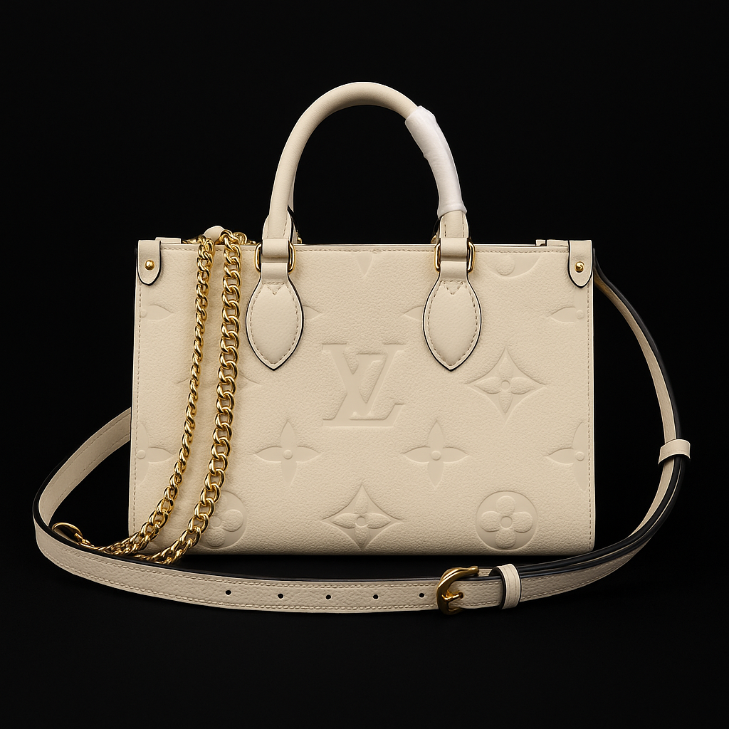 Louis Vuitton Cream Monogram Giant Canvas Handbag with Chain Strap