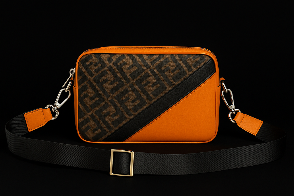 Fendi Brown & Orange Monogram Crossbody Bag