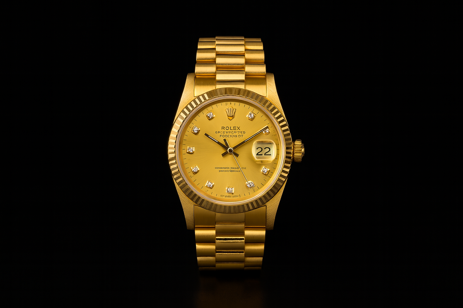 Rolex Oyster Perpetual Datejust – Gold with Diamond Hour Markers